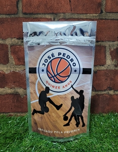 10 saquinhos metalizados sacolinhas surpresa basquete - comprar online