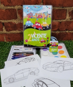 15 estojos de pintura completos carrinhos 31 itens