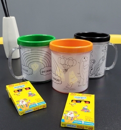 20 canecas com giz e desenhos dia das crianças lembrancinha corporativa - comprar online