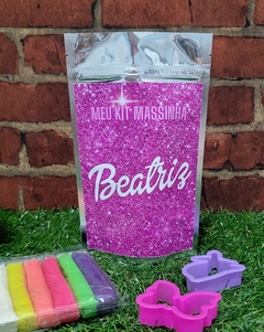 15 kits massinha rosa glitter no saquinho metalizado na internet