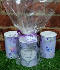 15 cofrinhos tema floral lilás completos