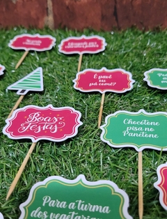 Kit topo de bolo e plaquinhas de Natal - loja online