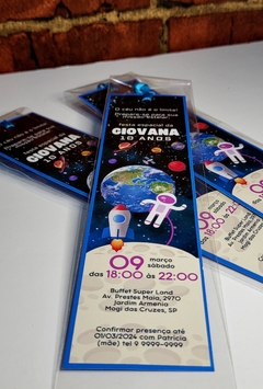 Kit com 10 convites astronauta marcador de página - comprar online