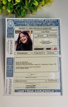Kit com 15 convites carteira de habilitação CNH - comprar online