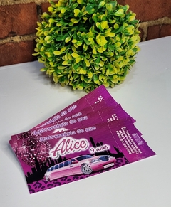 Kit com 15 convites ingresso VIP festa na limusine na internet