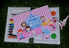10 estojos de pintura lembrancinha circo rosa com 31 itens completo - comprar online