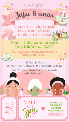 Convite virtual festa no SPA arte digital para whatsapp