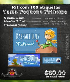 100 etiquetas material escolar Pequeno Principe