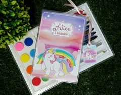 Kit com 5 estojos de pintura Unicórnio com 31 itens lembrancinha Unicornio completa