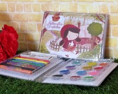10 estojos de pintura lembrancinha Chapeuzinho Vermelho com 31 itens completo na internet