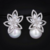 Brinco feminino prata com zirconia e perola noiva - Ateliê Lelê Noivas 