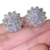 Brinco prata 925 pequeno e delicado flor zircônias