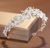 coroa de noiva floral com zirconias e Pérola 