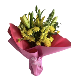 Tesoro de Lilium y Flores de Estación AMARILLO (CON FLORERO DE REGALO)