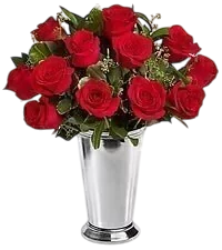 arreglo floral rosas rojas florero jarrón