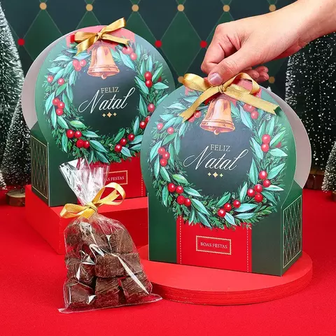 (KIT C/10) CAIXA GLOBO DE NEVE VINTAGE - comprar online