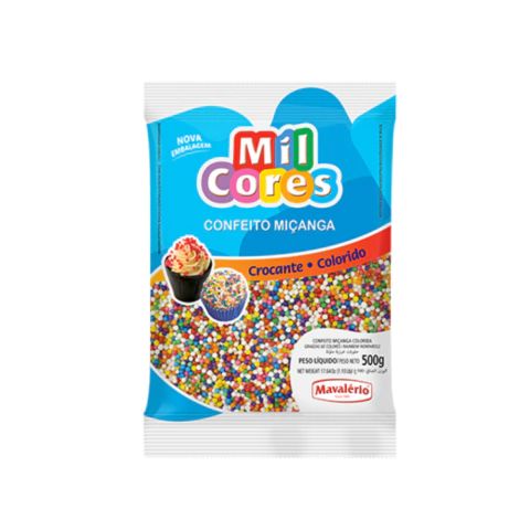 Confeito Crocante Miçangas Colorido de 500g