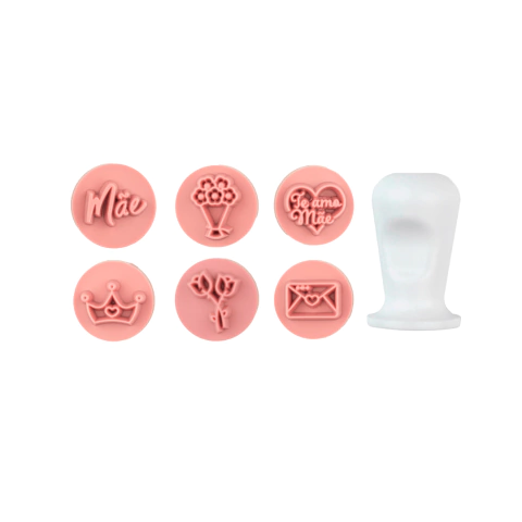 KIT CARIMBOS AMOR DE MÃE (2cm) - BLUE STAR