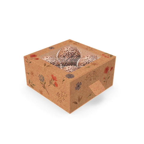 (KIT C/10) CAIXA 4 DOCES GAVETA C/VISOR FLORES DO CAMPO - KRAFT - comprar online