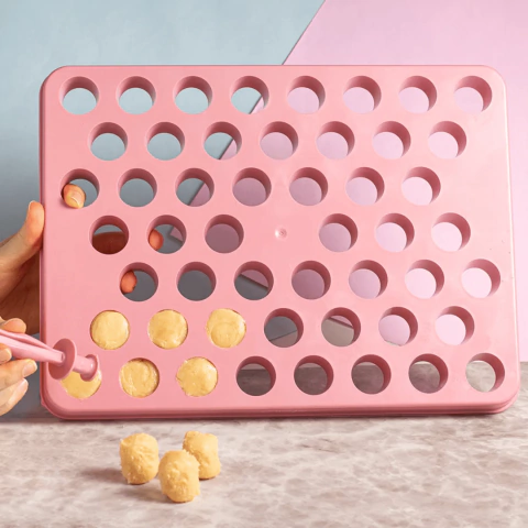 PLACA PORCIONADORA C/ EMPURRADOR 2 EM 1 ROSA BEBE (12 g)