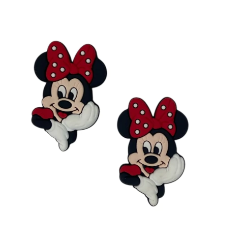 Aplique Minnie rostinho laço poá (2 unid.) - Emborrachado