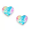 APLIQUE CORAÇÃO RESINA TIE DYE (3 unidades) - ROSA/AMAR/AZUL/ROXO
