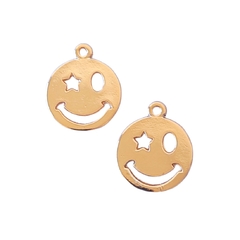 PINGENTE EMOJI VAZADO - METAL DOURADO (3 unidades)