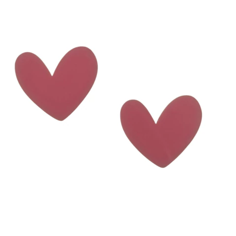 Aplique coração - Rosa médio (2unid.) acrílico