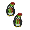 APLIQUE DE NATAL PINGUIM NOEL - EMBORRACHADO (3 unidades)