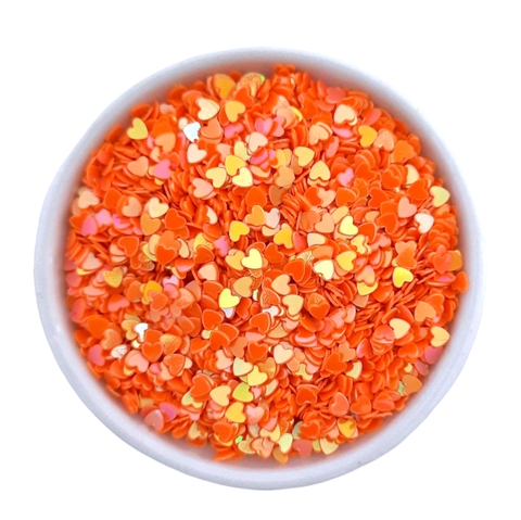 APLIQUE MICRO CONFETES (7 gr) - Coraçãozinho laranja