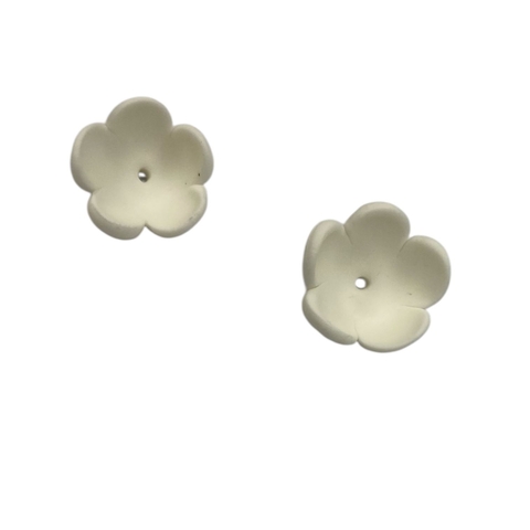 Aplique Natal Flor de porcelana fria - 1,0cm (5 unid.) - Branca