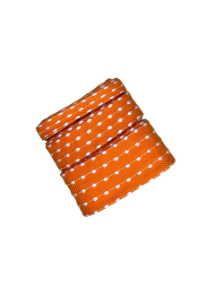 Kit fita bordinha pompom Sinimbu (6 mts) - laranja pesp. branco