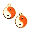 PINGENTE YIN YANG - METAL DOURADO (3 unidades) - LARANJA NEON