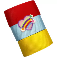 Kit 3 mts de fita + aplique coração lilás