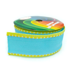 Fita pespontada sinimbu - azul frozen com amarelo (rolo 10 mts) na internet