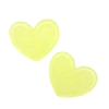 APLIQUE CORAÇÃO PLANO RESINA BRILHO (5 unidades) - AMARELO CANDY