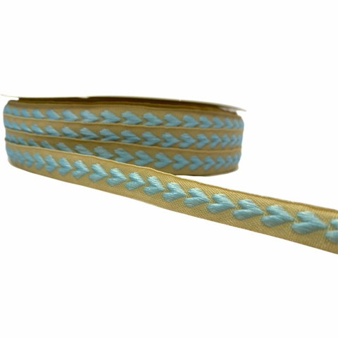 Fita importada corações relevo - 10mm (3 metros) - Azul