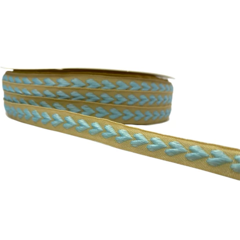 Fita importada corações relevo - 10mm (3 metros) - Azul