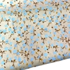 Tecido tricoline estampado (35x45cm) - Bege com florzinhas azul
