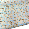 Tecido tricoline estampado (35x45cm) - Bege com florzinhas azul