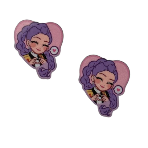 Aplique K-pop Rumi coração Acrílico (Huntrix) - 2 unidades