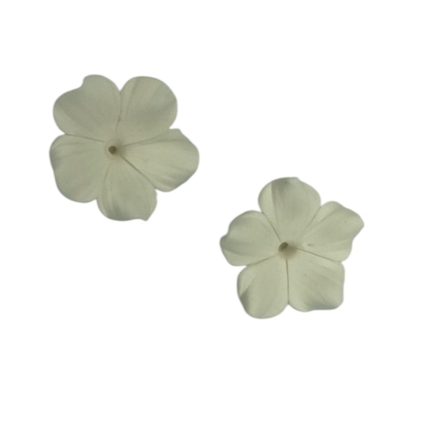Aplique Natal Flor de porcelana fria 5 pétalas - 2,0cm (4 unid.) - Branca
