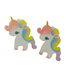 APLIQUE UNICÓRNIO GLITTER FINO - CANDY COLORS (2 unidades)