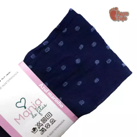 Meia de Seda Poá - Passo Fofo (unidade) - AZUL MARINHO