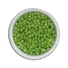 Miçangão 4mm - (50 gr.) - Verde claro cintilante