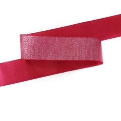 Fita Cetim Metalizada Lurex 38mm Cinderela - cor 41 Pink - 10 metros