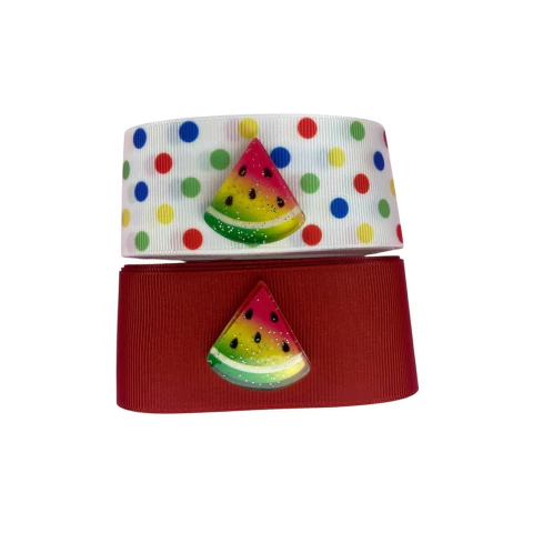 Kit 2 mts de fita + 2 apliques melancia resina