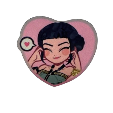 Aplique K-pop Zoey coração Acrílico Curvado (Huntrix) - 1 unidade