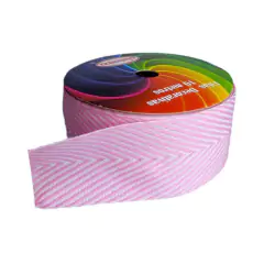 Fita chevron Sinimbu- rosa chiclete (rolo de 10 mts) - Mania de Fitas