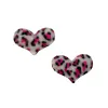APLIQUE CORAÇÃOZINHO PELINHO ANIMAL PRINT - ROSA CLARO (3 unidades)